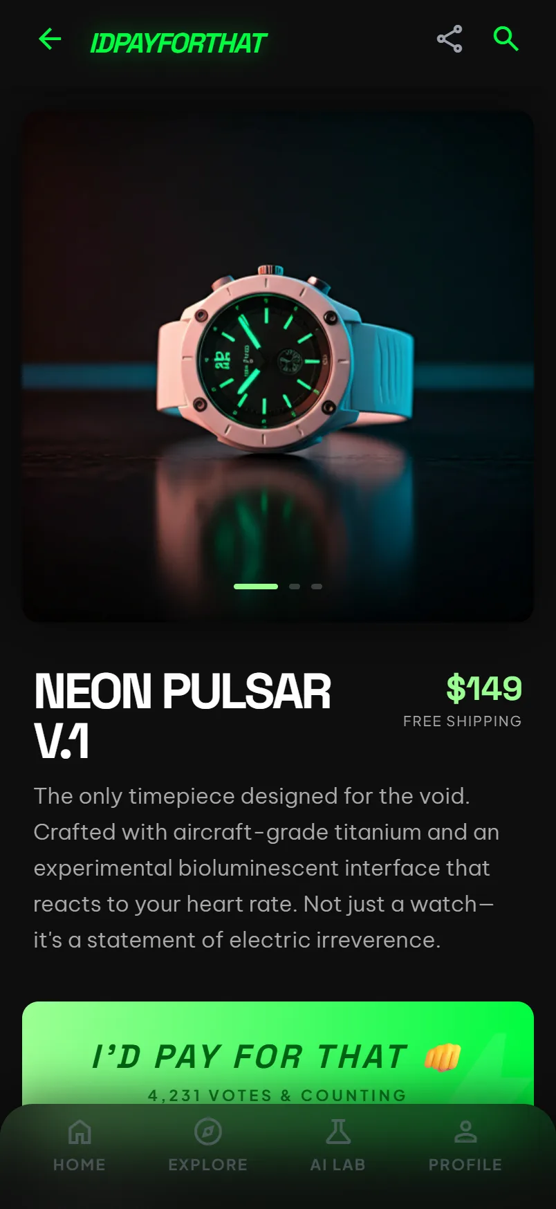 Product detail with Where to Buy, Similar Hype and a Heat Index comment section