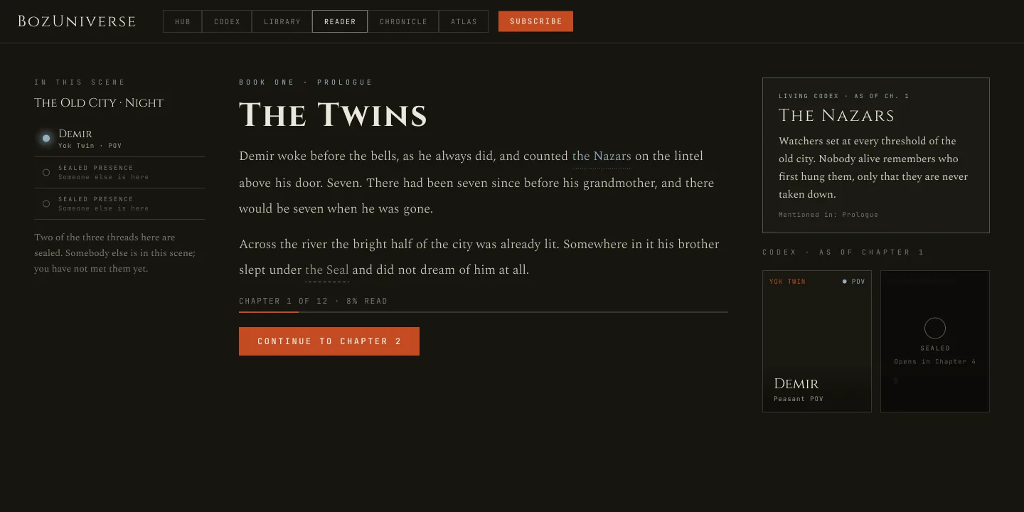 The reader composed in Figma in the dark theme