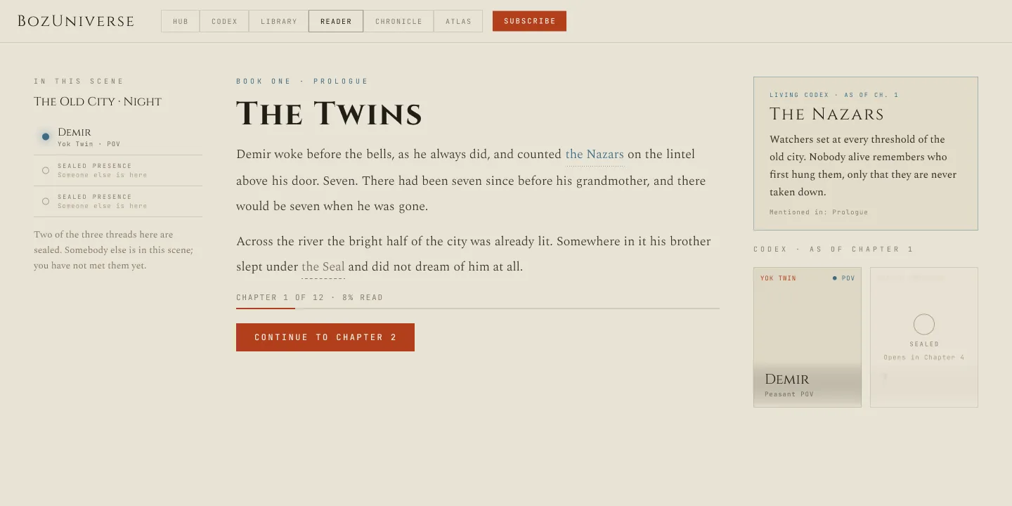 The same reader frame in the light theme